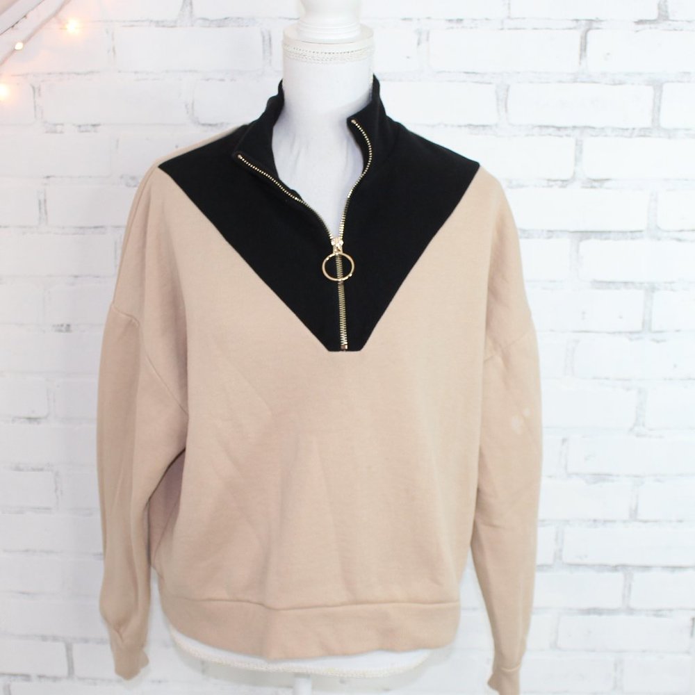 Amisu Fall Half Zip Up Sweater